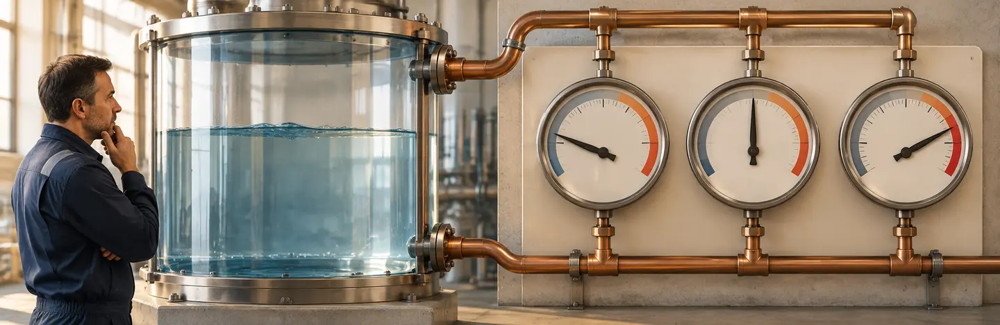Trois instruments reliés à une même cuve affichent des mesures contradictoires.